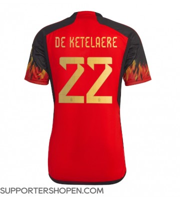 Belgien Charles De Ketelaere #22 Hemma Matchtröja VM 2022 Kortärmad